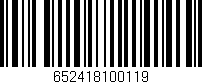 Código de barras (EAN, GTIN, SKU, ISBN): '652418100119'