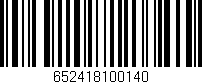Código de barras (EAN, GTIN, SKU, ISBN): '652418100140'