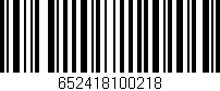Código de barras (EAN, GTIN, SKU, ISBN): '652418100218'