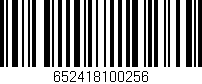 Código de barras (EAN, GTIN, SKU, ISBN): '652418100256'
