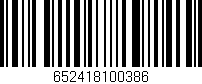 Código de barras (EAN, GTIN, SKU, ISBN): '652418100386'