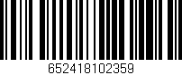 Código de barras (EAN, GTIN, SKU, ISBN): '652418102359'