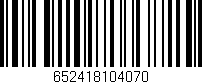 Código de barras (EAN, GTIN, SKU, ISBN): '652418104070'
