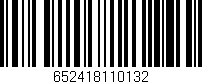 Código de barras (EAN, GTIN, SKU, ISBN): '652418110132'