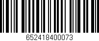 Código de barras (EAN, GTIN, SKU, ISBN): '652418400073'