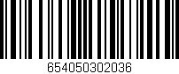 Código de barras (EAN, GTIN, SKU, ISBN): '654050302036'
