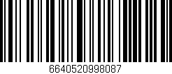 Código de barras (EAN, GTIN, SKU, ISBN): '6640520998087'