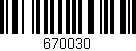 Código de barras (EAN, GTIN, SKU, ISBN): '670030'
