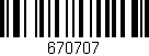 Código de barras (EAN, GTIN, SKU, ISBN): '670707'