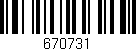 Código de barras (EAN, GTIN, SKU, ISBN): '670731'