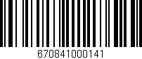 Código de barras (EAN, GTIN, SKU, ISBN): '670841000141'