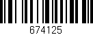 Código de barras (EAN, GTIN, SKU, ISBN): '674125'