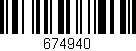 Código de barras (EAN, GTIN, SKU, ISBN): '674940'