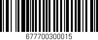 Código de barras (EAN, GTIN, SKU, ISBN): '677700300015'
