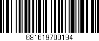 Código de barras (EAN, GTIN, SKU, ISBN): '681619700194'
