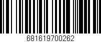 Código de barras (EAN, GTIN, SKU, ISBN): '681619700262'