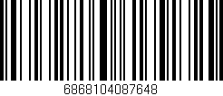 Código de barras (EAN, GTIN, SKU, ISBN): '6868104087648'