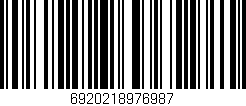 Código de barras (EAN, GTIN, SKU, ISBN): '6920218976987'