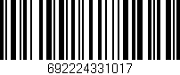 Código de barras (EAN, GTIN, SKU, ISBN): '692224331017'