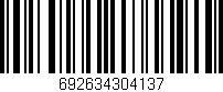 Código de barras (EAN, GTIN, SKU, ISBN): '692634304137'