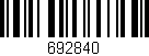 Código de barras (EAN, GTIN, SKU, ISBN): '692840'
