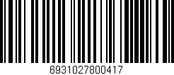 Código de barras (EAN, GTIN, SKU, ISBN): '6931027800417'