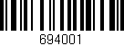 Código de barras (EAN, GTIN, SKU, ISBN): '694001'