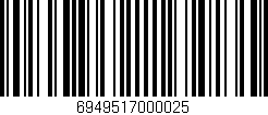 Código de barras (EAN, GTIN, SKU, ISBN): '6949517000025'