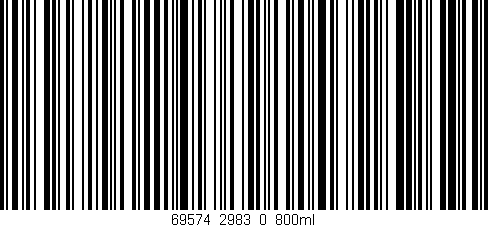 Código de barras (EAN, GTIN, SKU, ISBN): '69574_2983_0_800ml'