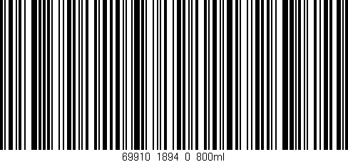 Código de barras (EAN, GTIN, SKU, ISBN): '69910_1894_0_800ml'