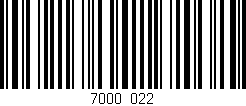 Código de barras (EAN, GTIN, SKU, ISBN): '7000/022'
