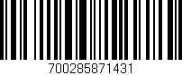 Código de barras (EAN, GTIN, SKU, ISBN): '700285871431'