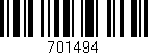 Código de barras (EAN, GTIN, SKU, ISBN): '701494'