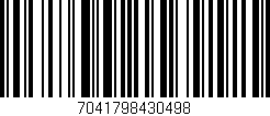 Código de barras (EAN, GTIN, SKU, ISBN): '7041798430498'