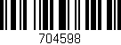 Código de barras (EAN, GTIN, SKU, ISBN): '704598'