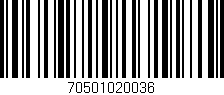 Código de barras (EAN, GTIN, SKU, ISBN): '70501020036'
