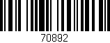 Código de barras (EAN, GTIN, SKU, ISBN): '70892'