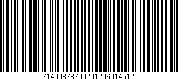 Código de barras (EAN, GTIN, SKU, ISBN): '71499878700201206014512'