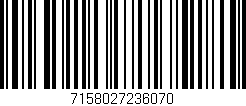 Código de barras (EAN, GTIN, SKU, ISBN): '7158027236070'