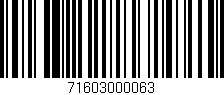 Código de barras (EAN, GTIN, SKU, ISBN): '71603000063'