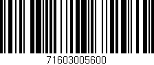 Código de barras (EAN, GTIN, SKU, ISBN): '71603005600'