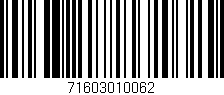 Código de barras (EAN, GTIN, SKU, ISBN): '71603010062'