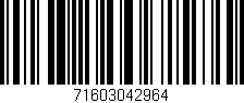 Código de barras (EAN, GTIN, SKU, ISBN): '71603042964'