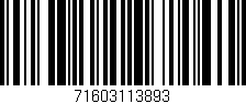 Código de barras (EAN, GTIN, SKU, ISBN): '71603113893'