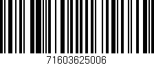 Código de barras (EAN, GTIN, SKU, ISBN): '71603625006'