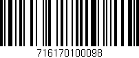 Código de barras (EAN, GTIN, SKU, ISBN): '716170100098'