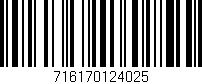 Código de barras (EAN, GTIN, SKU, ISBN): '716170124025'