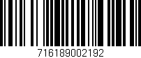 Código de barras (EAN, GTIN, SKU, ISBN): '716189002192'