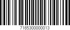 Código de barras (EAN, GTIN, SKU, ISBN): '7165300000013'