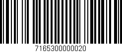 Código de barras (EAN, GTIN, SKU, ISBN): '7165300000020'